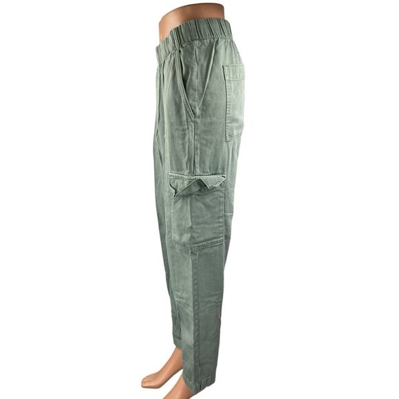 Gap Women's Green High Waisted Straight Leg Trousers Casual Cargo Pants Size L - Picture 2 of 4